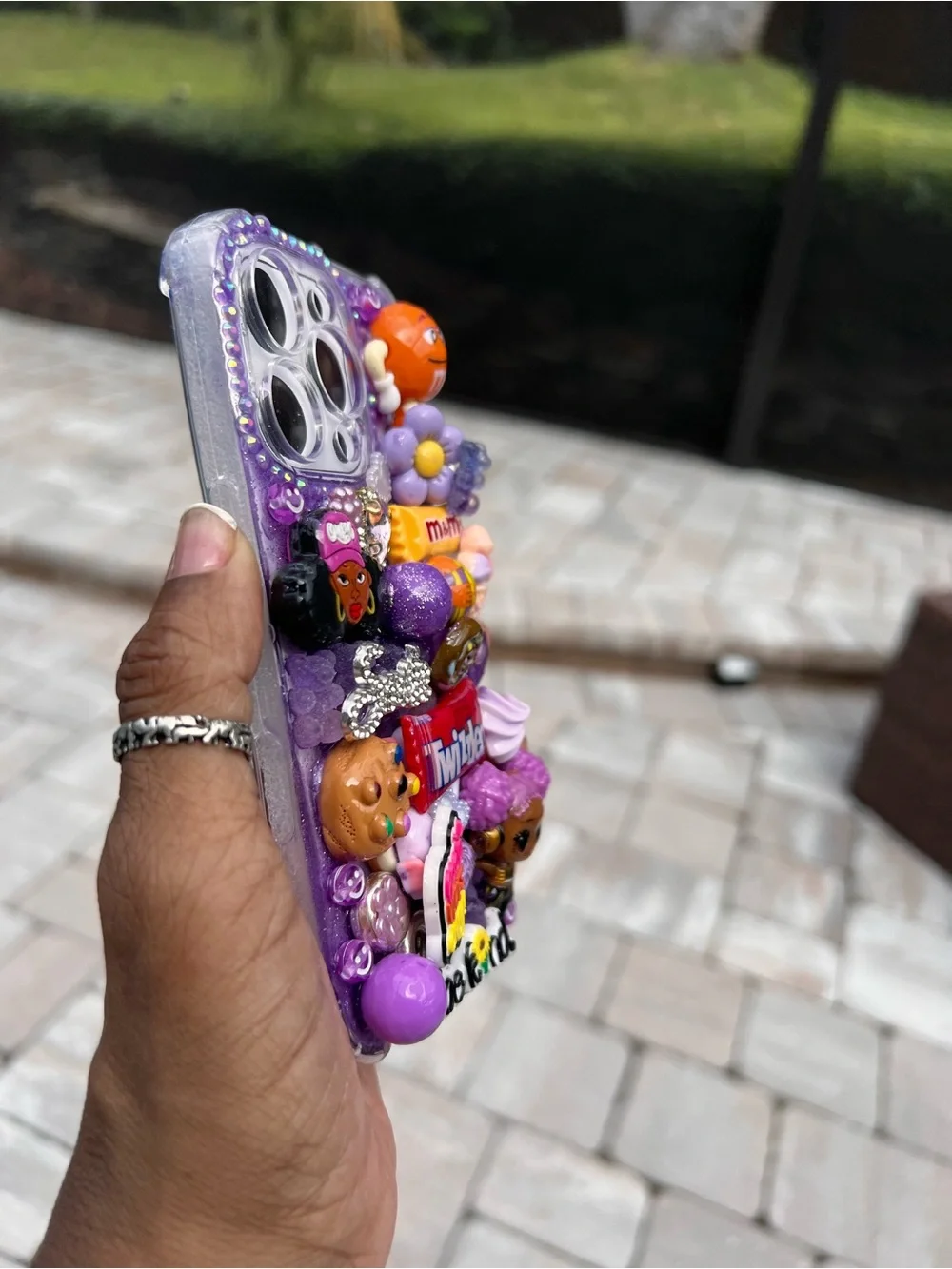 Handmade Purple Junk Phone Purple Sweets Candy & Doll Themed iPhone 16 Pro Case